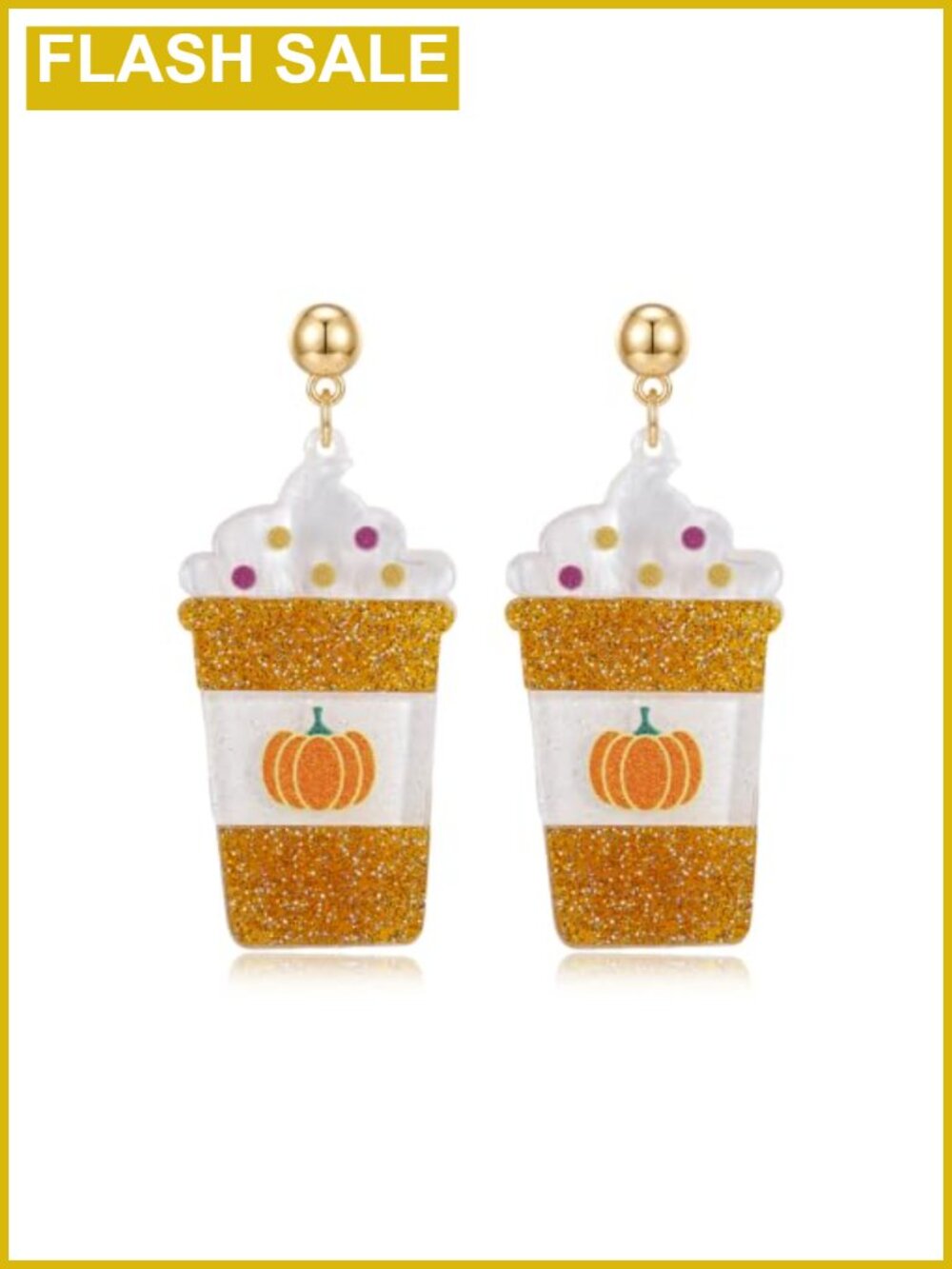 Pumpkin Spice Fall Dangle Earrings Hypoallergenic Stainless Steel